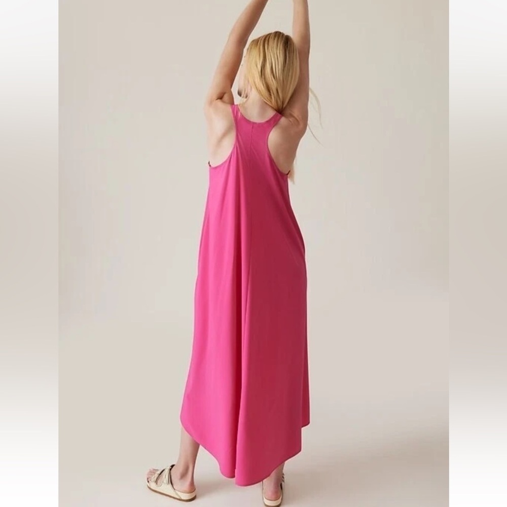 Athleta Presidio Sleeveless Racerback Dress Lightweight High-Low Hot Pink Small - Picture 2 of 12